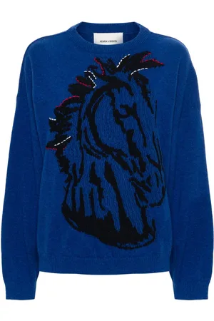 HENRIK VIBSKOV Jacquard-Pullover mit Pferdekopf