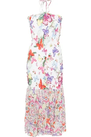 CHARO RUIZ IBIZA Cala Midikleid mit Schmetterling-Print