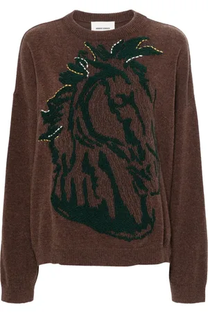 HENRIK VIBSKOV Jacquard-Pullover mit Pferdekopf