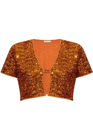 Oseree Cropped-Cardigan mit Pailletten