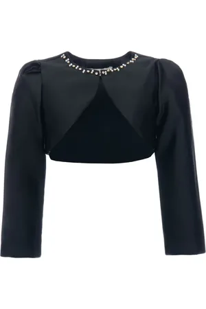 Tulleen Cropped-Jacke aus Satin