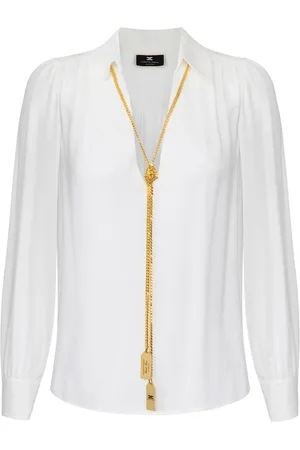 Elisabetta Franchi Georgette-Bluse mit Halsketten