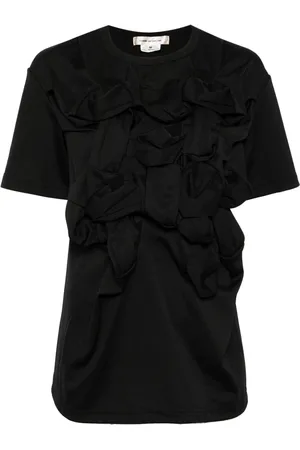 Comme des Garçons Gerafftes T-Shirt mit Cut-Out