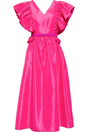 Saiid Kobeisy Gerüschtes Taft-Midikleid