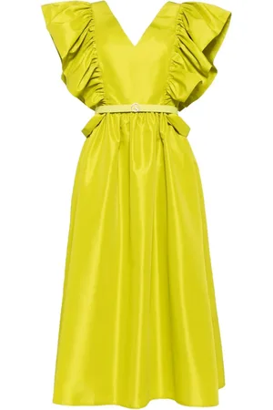 Saiid Kobeisy Gerüschtes Taft-Midikleid