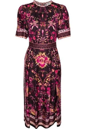 Marchesa Notte Soma Midikleid mit Blumen-Print