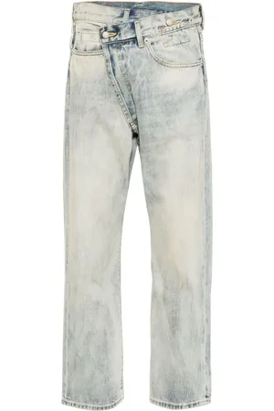 R13 Halbhohe Crossover Tapered-Jeans
