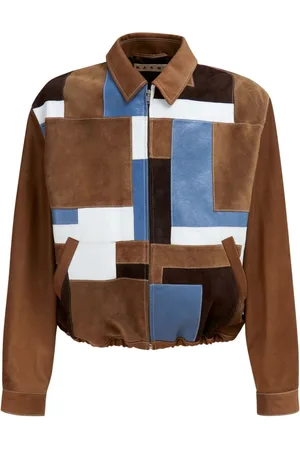 Marni Lederjacke im Patchwork-Design