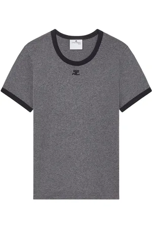 Courrèges T-Shirt mit Logo-Stickerei