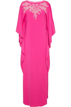 Marchesa Notte Kaftan mit Blumenstickerei