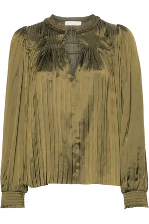 ULLA JOHNSON Plissierte Leah Satinbluse