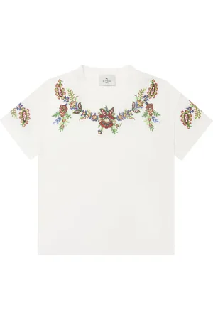 Etro T-Shirt mit Blumenstickerei