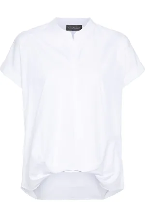 LORENA ANTONIAZZI Geraffte Bluse aus Popeline