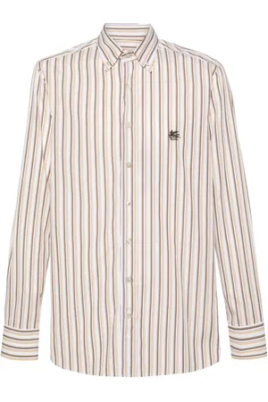 Etro Gestreiftes Hemd mit Pegaso-Motiv