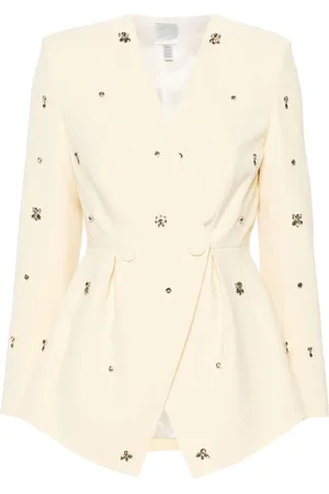 HUISHAN ZHANG Milo Krepp-Blazer mit Kristallverzierung