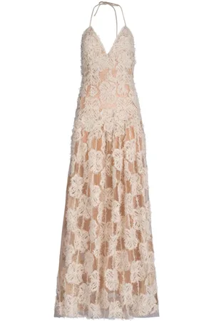 Silvia Tcherassi Abendkleid mit Blumenapplikation