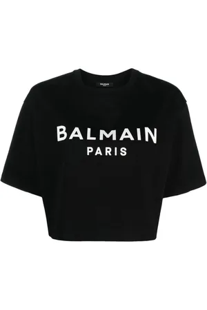 Balmain Cropped-T-Shirt mit Logo