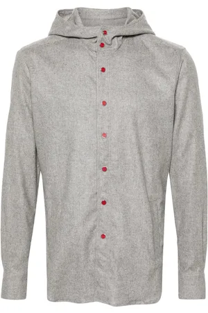 Kiton Mariano Flanellhemd mit Kapuze