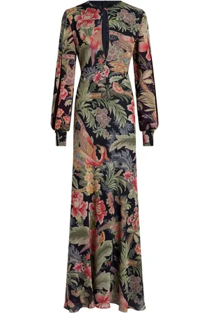 Etro Maxikleid aus Seide mit Blumen-Print