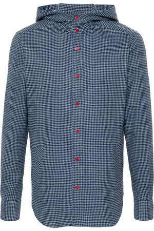 Kiton Kapuzenhemd mit Vichy-Karo