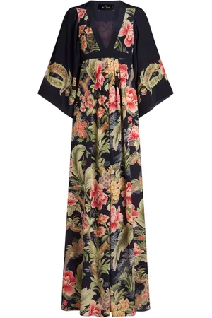 Etro Kleid aus Chinakrepp mit Blumen-Print