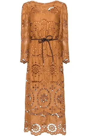 ZIMMERMANN Pop Midikleid mit Lochstickerei