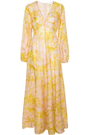 ZIMMERMANN Golden Maxikleid mit Blumen-Print
