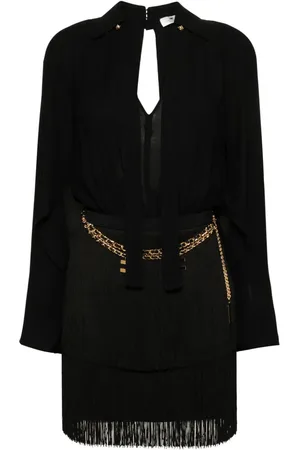 Elisabetta Franchi Krepp-Minikleid mit Kettendetail