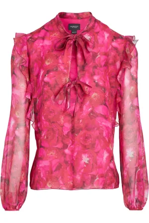 Giambattista Valli Bluse aus Seidengeorgette mit blumigem Print