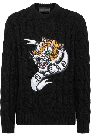 Philipp Plein Pullover mit Tigerapplikation