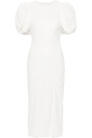 ROTATE Mesh-Kleid mit Blumenspitze