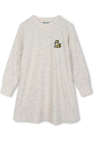 Kenzo Langärmeliges Kleid mit Logo-Stickerei