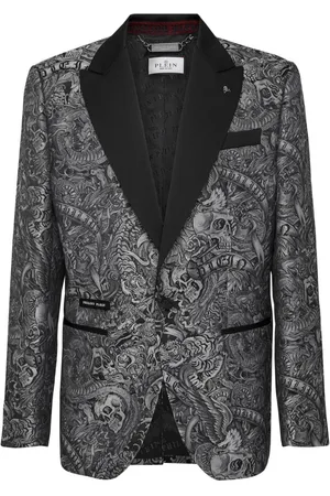 Philipp Plein Twill-Sakko mit Tattoo-Print