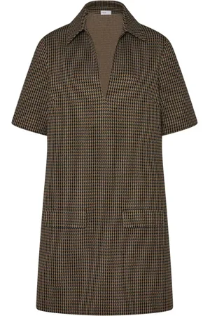 ROSETTA GETTY Hahnentritt-Minikleid mit Polokragen