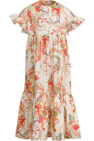 Etro Gerüschtes Kleid mit Paisley-Print