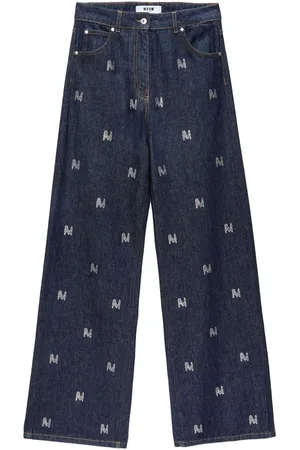 Msgm Weite Jeans mit Strass-Logo