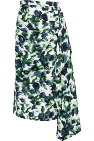 Erdem Drapierter Rock mit Blumen-Print
