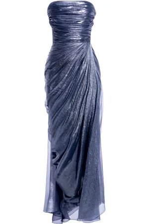 MARIA LUCIA HOHAN Schulterfreies Metallic-Abendkleid