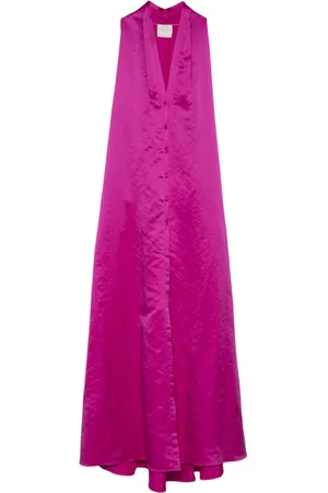 FORTE FORTE Satin-Maxikleid mit Falten