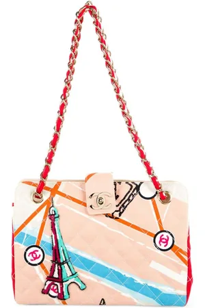 CHANEL 2006 CC Lock Schultertasche mit Map of Paris-Print