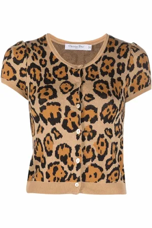 Dior 2010 Strickoberteil mit Leopardenmuster