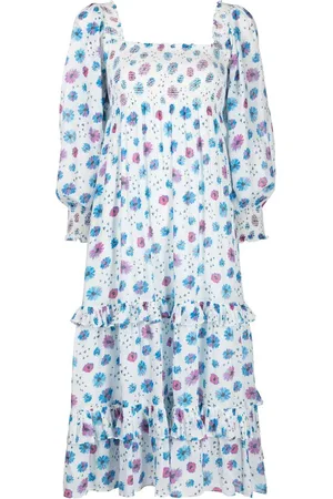 LOVESHACKFANCY Gestuftes Midikleid mit Blumen-Print