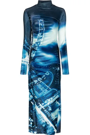 Jean Paul Gaultier Kleid aus Samt mit Pigalle-Print