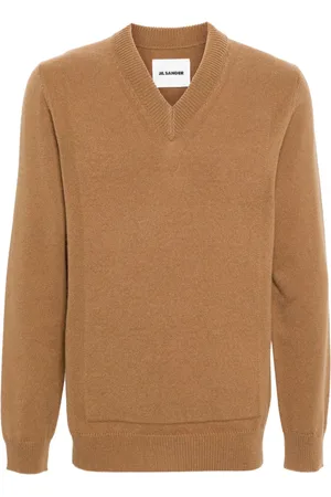 Jil Sander Gerippter Pullover mit V-Ausschnitt