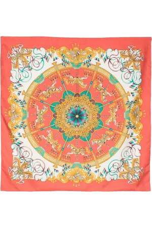 Hermès 1980s Seidenschal mit Karussell-Print