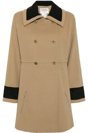 CHANEL 1998 doppelreihiger Mantel aus Wolle