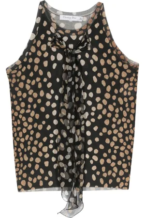 Dior 2000s gestricktes Oberteil mit Leoparden-Print