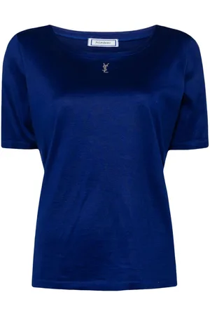 Saint Laurent T-Shirt mit Strass-Logo
