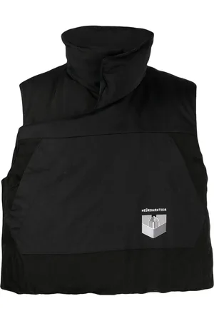 JULIUS Gefütterte Weste mit Logo-Print