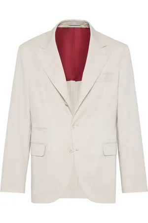 Brunello Cucinelli Dekonstruiertes Gabardine-Sakko mit großem Revers
